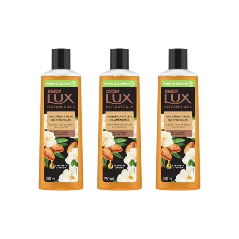 Sabonete Liquido Lux 250ml Gardenia E Oleos Amendoas - 3un