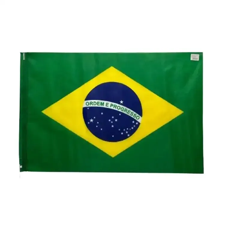 Bandeira Do Brasil De Poliéster Com Haste Plástica 60 X 90 Cm