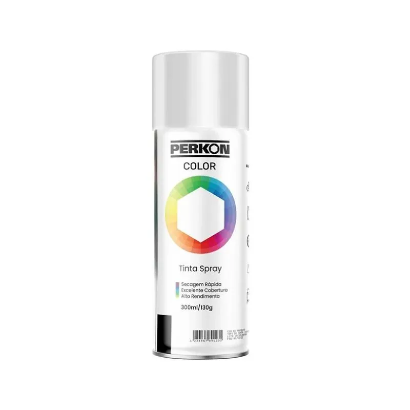 Tinta Spray Uso Geral 300ml Branco Fosco Perkon