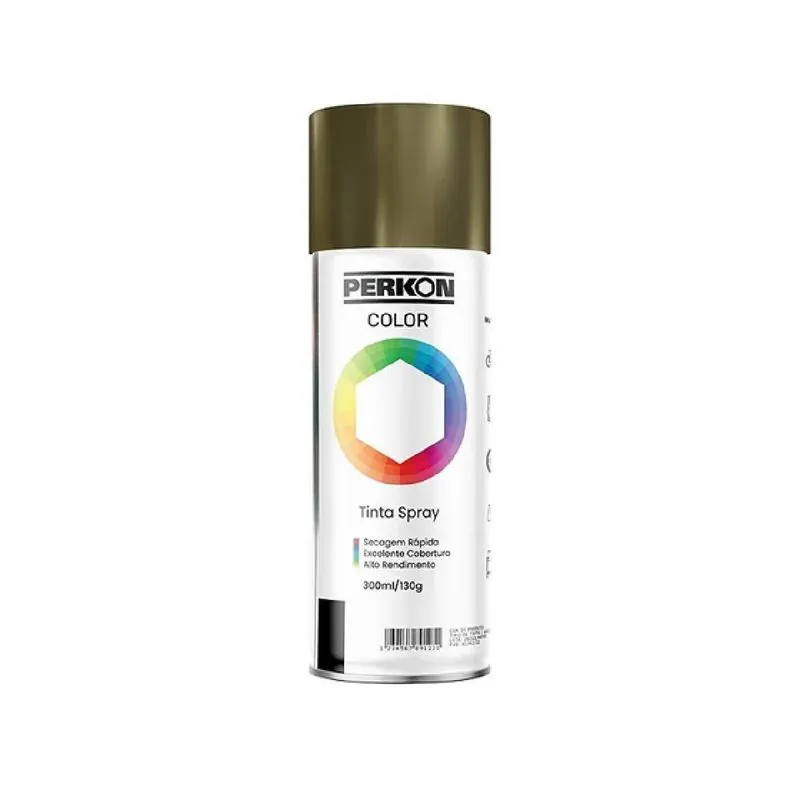 Tinta Spray Metalico 300ml Dourado Perkon