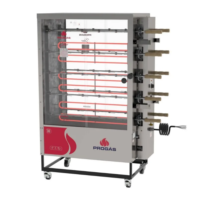 Forno Assador Rotativo Elétrico Progás 380v Pr-6100e Duo 10 Espetos A Gás P45780 - Progás