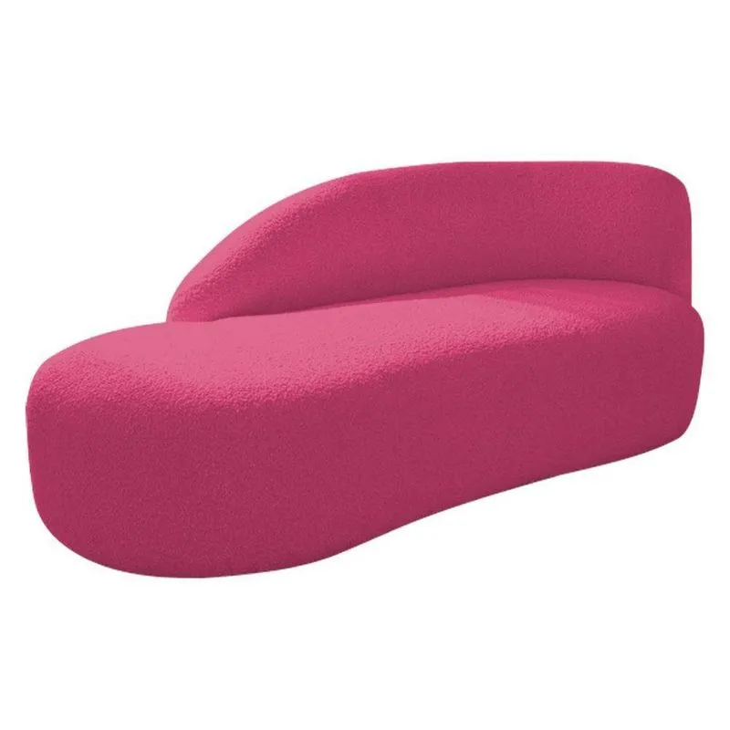 Divã Recamier Curvo Luna 160cm Lado Esquerdo Suede - Adj Decor Cor Pink