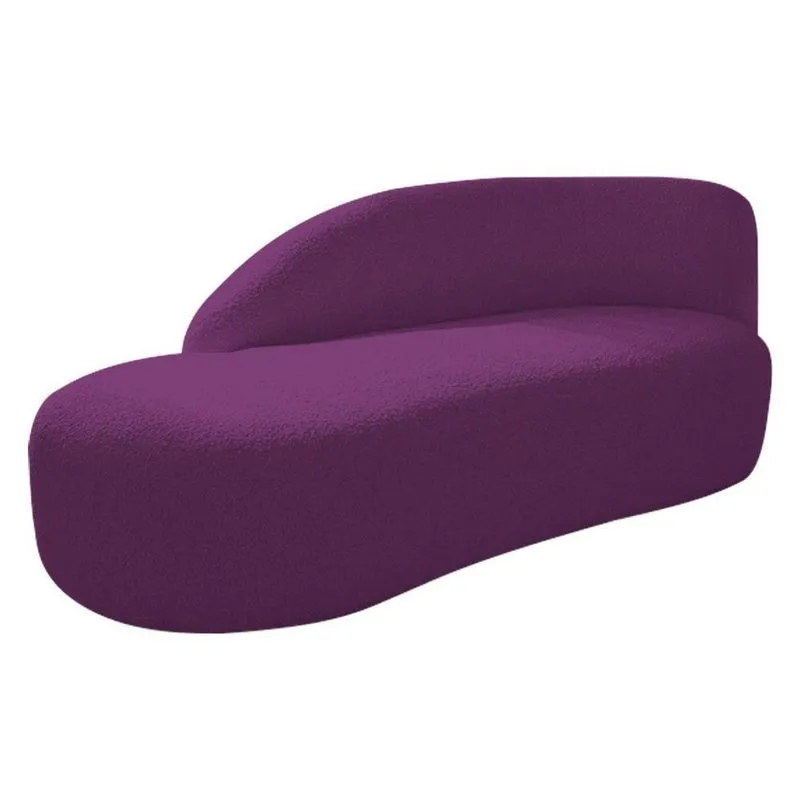 Divã Recamier Curvo Luna 160cm Lado Esquerdo Suede - Adj Decor Cor Roxo