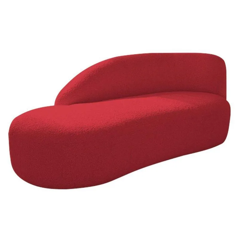 Divã Recamier Curvo Luna 160cm Lado Esquerdo Suede - Adj Decor Cor Vermelho