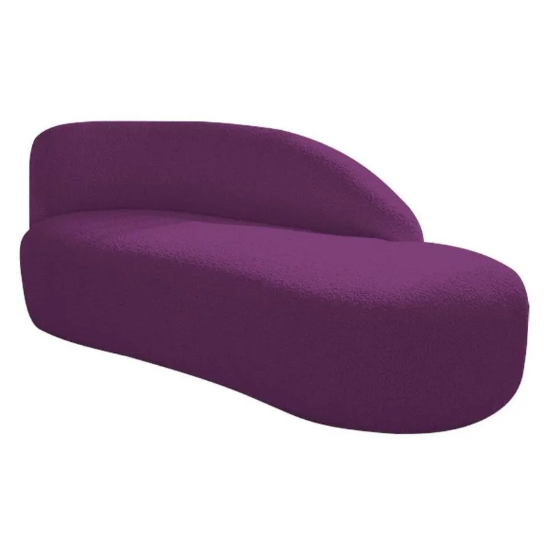Divã Recamier Curvo Luna 185cm Lado Direito Suede - Adj Decor Cor Roxo