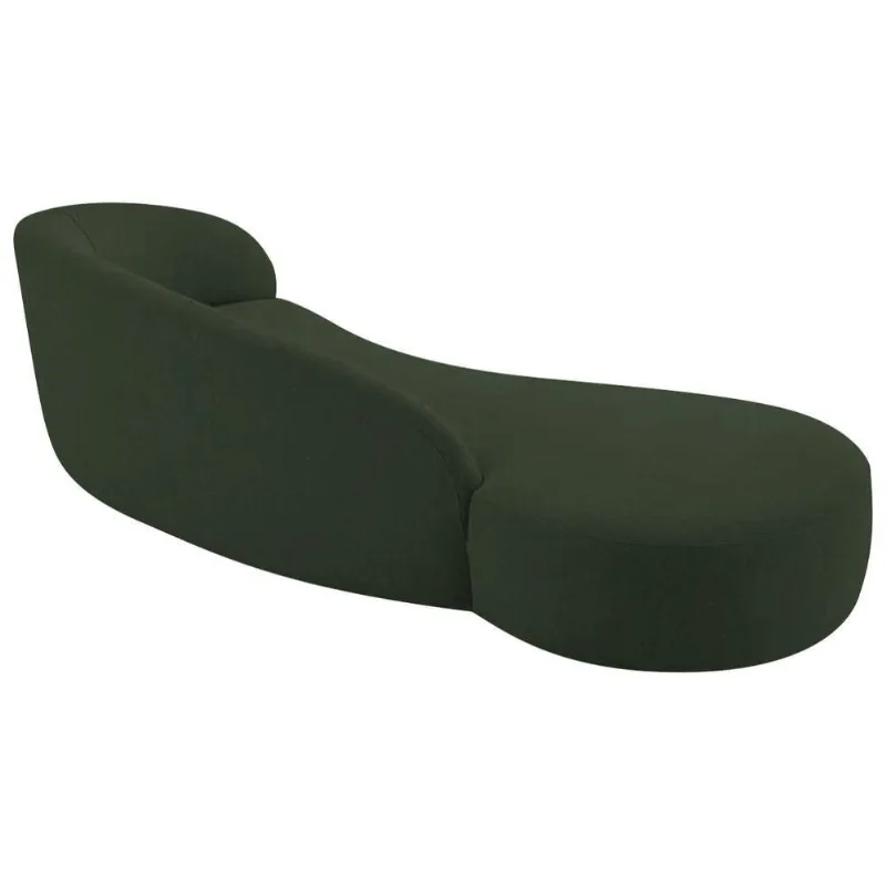 Divã Recamier Orgânico França 200cm Lado Esquerdo Linho - Amarena Moveis Cor Verde