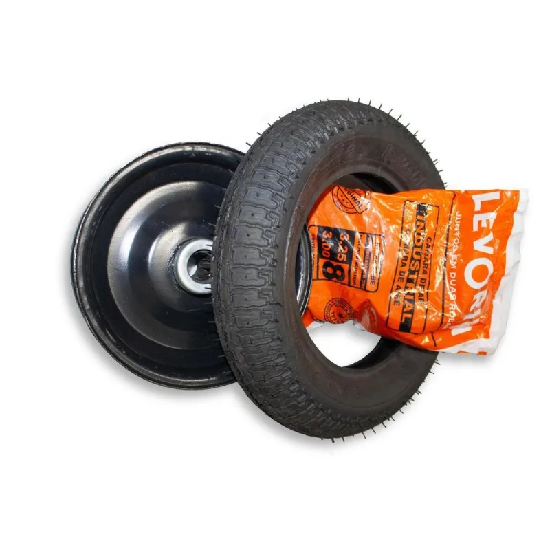 Kit Completo Roda Câmara E Pneu Levorin 325x8 Para Carrinhos