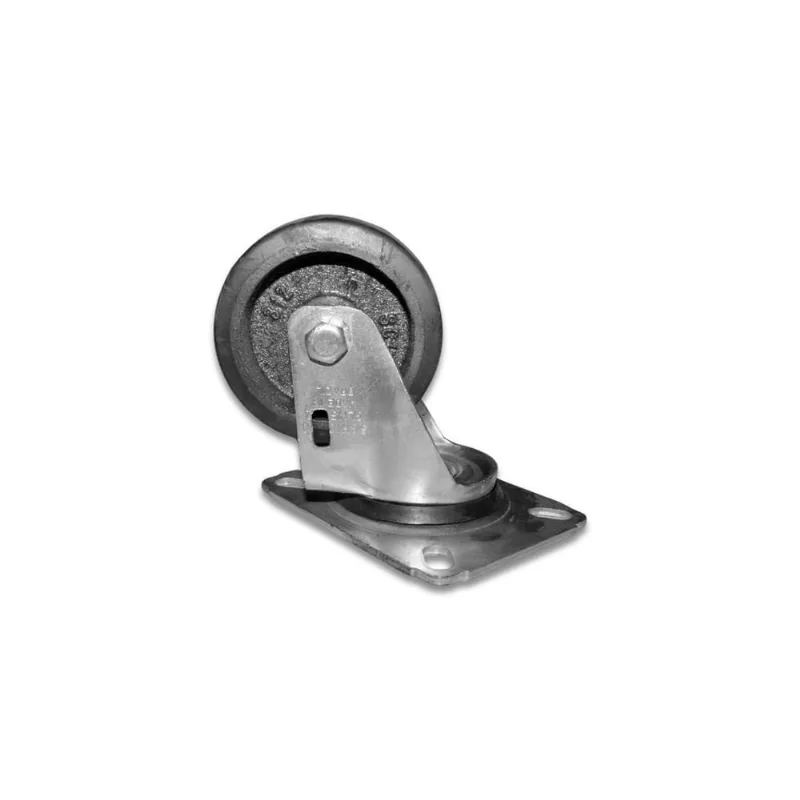 Roda 75Mm Ferro Com Borracha 3 Polegadas Com Placa Giratória