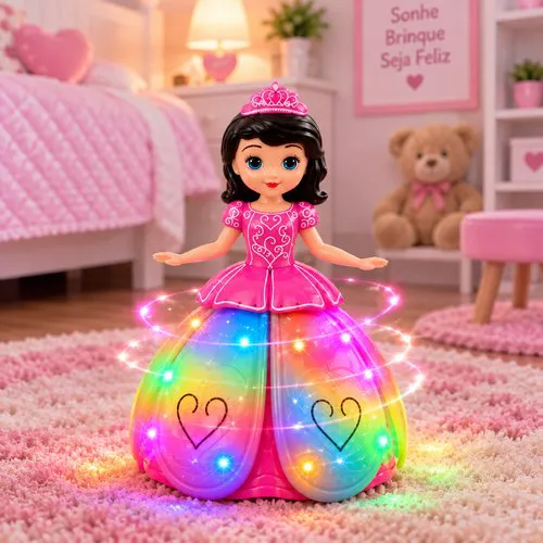 Princesa Bate e Volta com Luz e Som - Rosa
