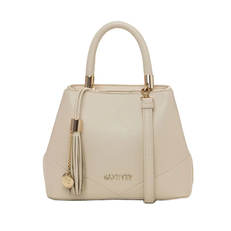 Bolsa Feminina Rafitthy Média com Duas Alças Bege Claro - U