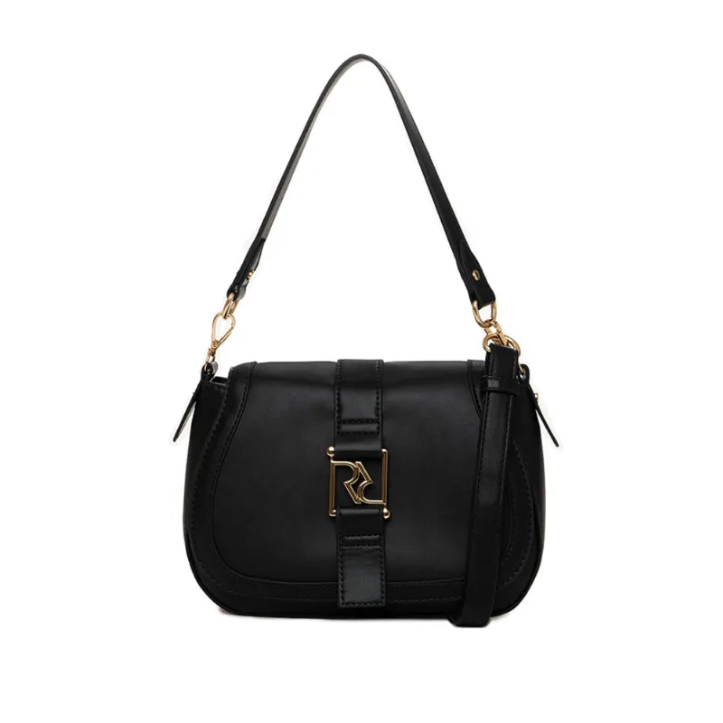 Bolsa Feminina Rafitthy Transversal Pequena Monograma Preta - U