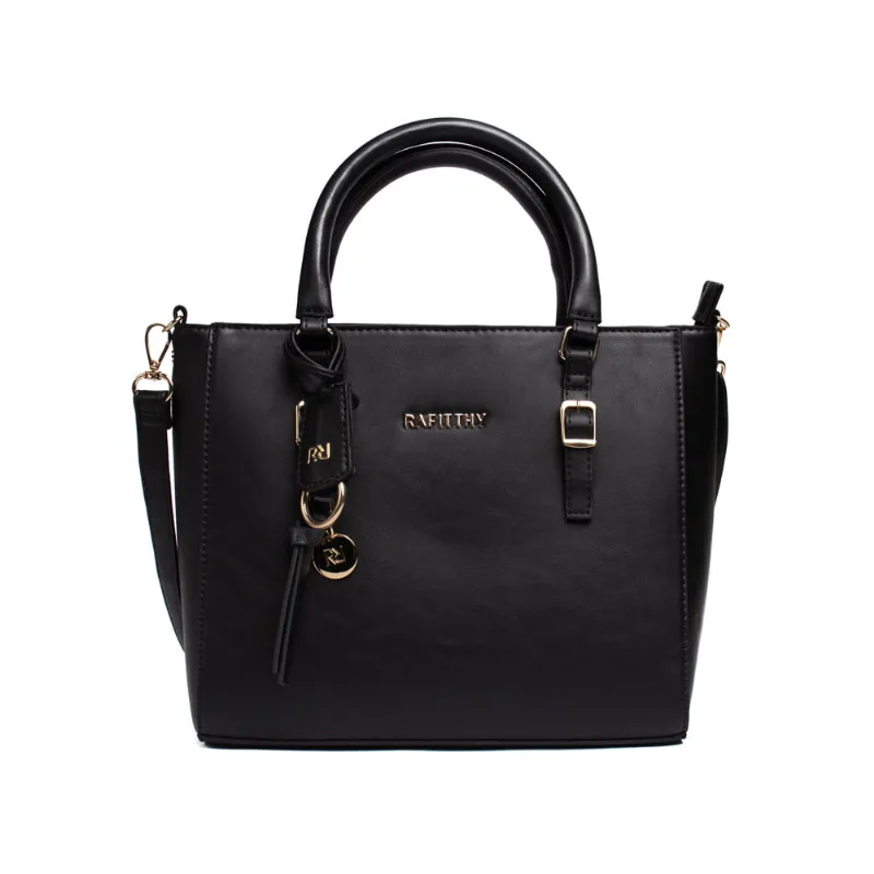 Bolsa Feminina Rafitthy Tote com Fivelas Média Preto - U