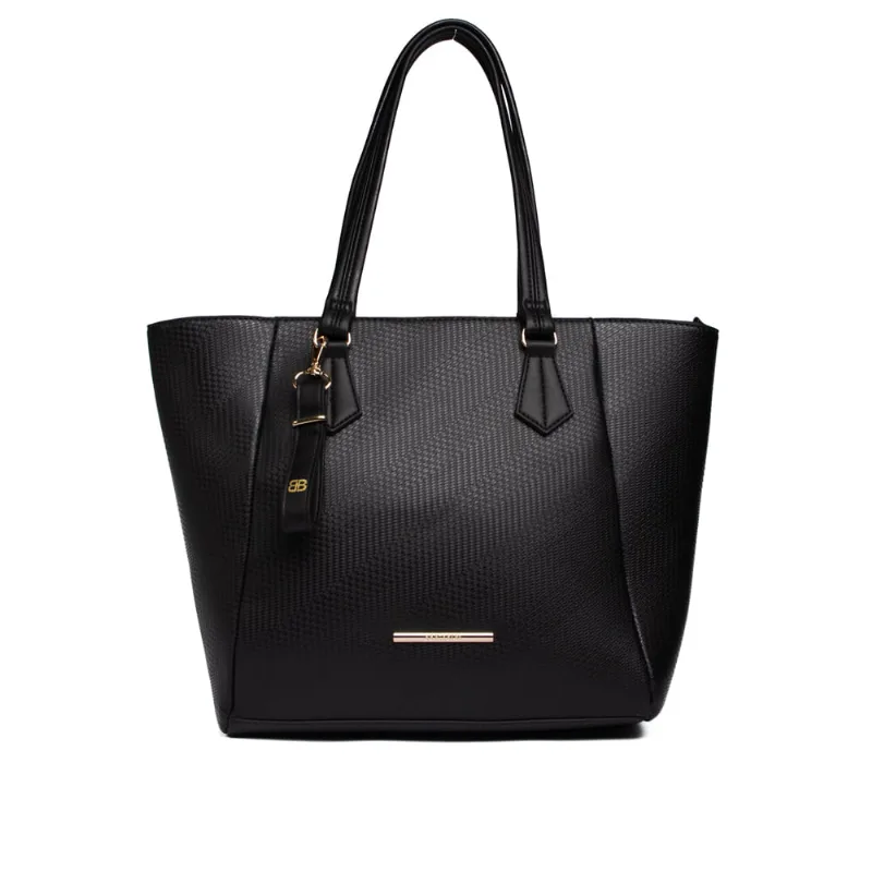 Bolsa Feminina Be Forever Tiracolo Textura com Chaveiro Grande Preta - U