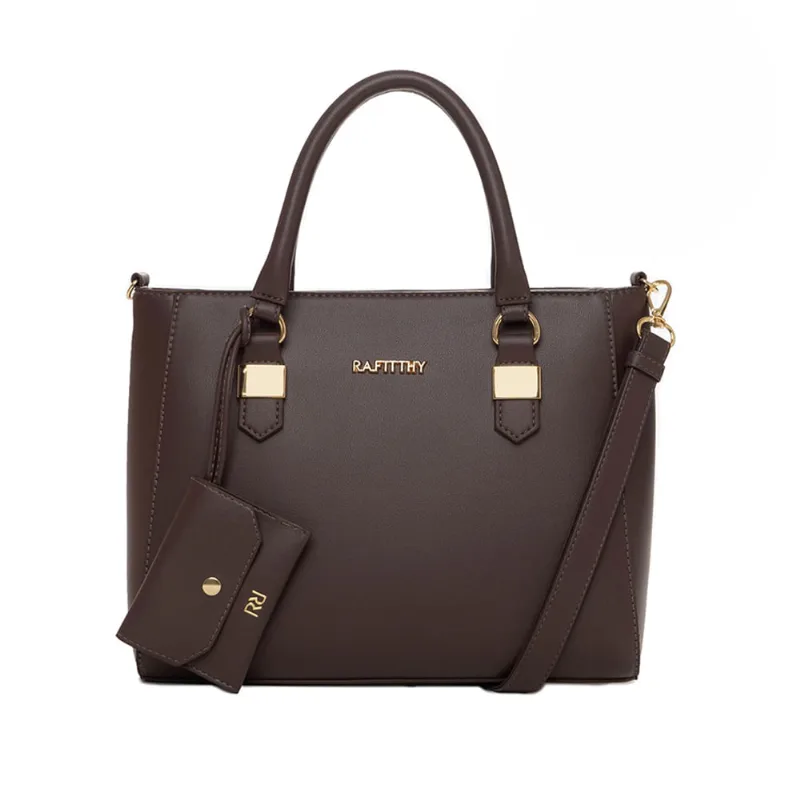 Bolsa Feminina Rafitthy Tote Média com Porta Cartões Marrom - U
