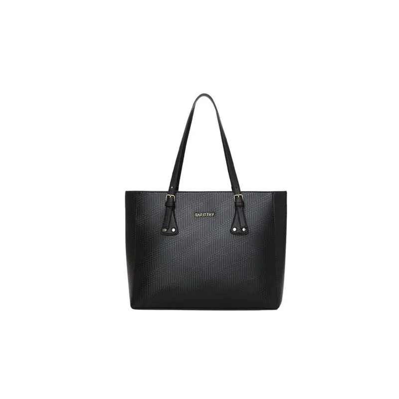 Bolsa Tote Feminina Rafitthy Trama Preto