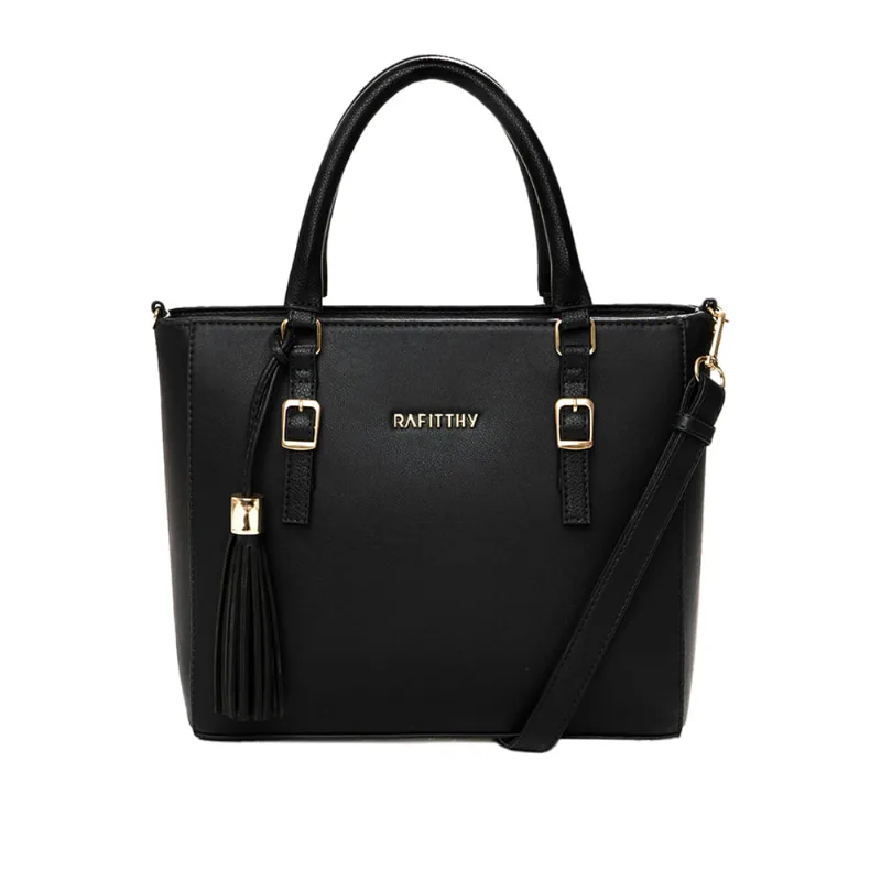 Bolsa Feminina Rafitthy Tiracolo Média Texturizada Preta - U