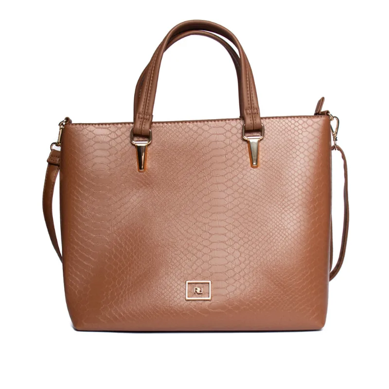 Bolsa Feminina Rafitthy Tiracolo Grande Croco Café - U