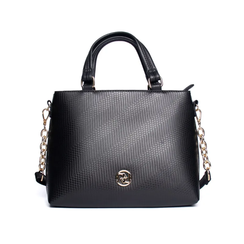 Bolsa Feminina Rafitthy Tiracolo Média Texturizada Preto - U
