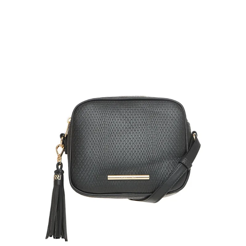 Bolsa Feminina Rafitthy Transversal Pequena Tressê Preto - U