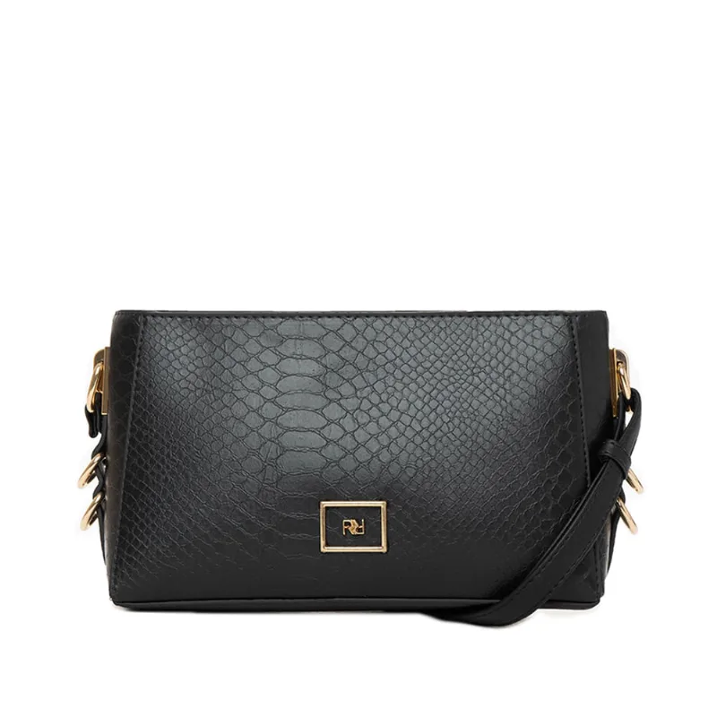 Bolsa Feminina Rafitthy Transversal Pequena Texturizada Preto - U