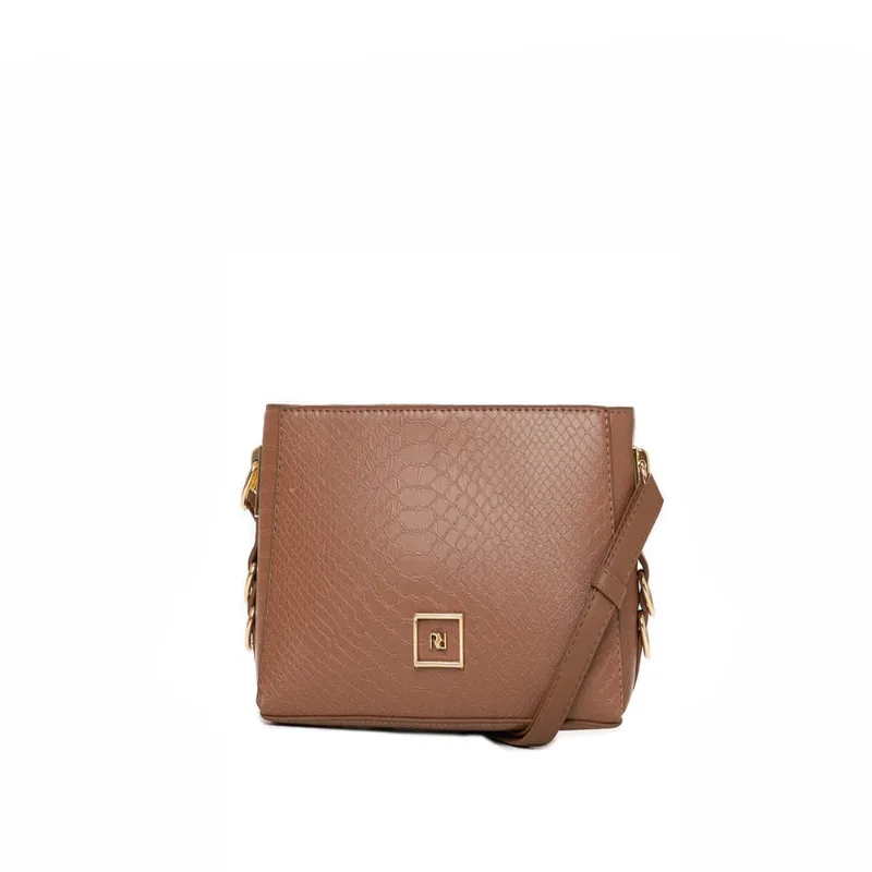 Bolsa Feminina Rafitthy Transversal Pequena Texturizada Caramelo - U