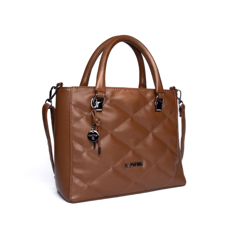 Bolsa Feminina Rafitthy Média Matelassê Caramelo - U