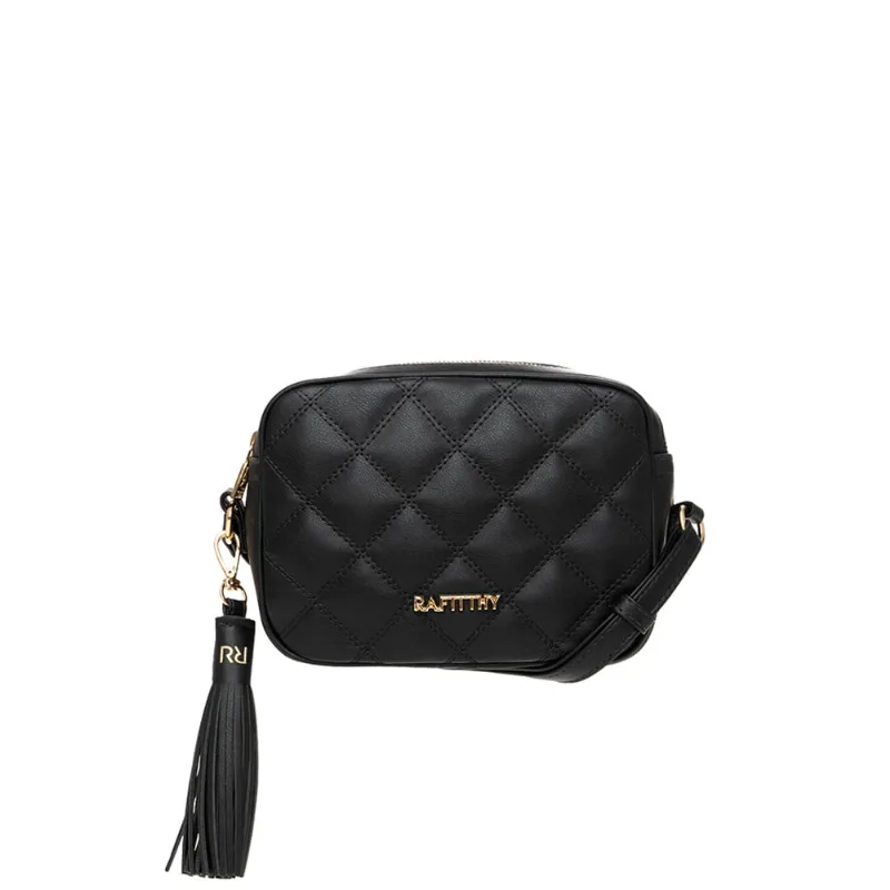 Bolsa Feminina Rafitthy Transversal Pequena Matelassê Preto - U