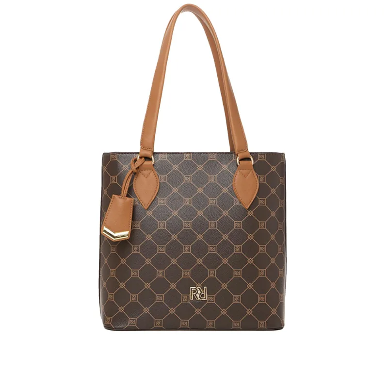 Bolsa Feminina Rafitthy Tiracolo Adereço Chaveiro Marrom/Caramelo - U