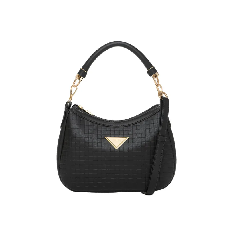 Bolsa Feminina Rafitthy Transversal Pequena Texturizada Preto - U