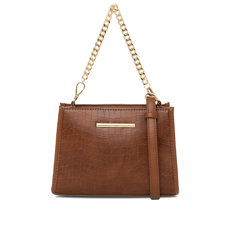 Bolsa Feminina Rafitthy Transversal Pequena Marrom - U