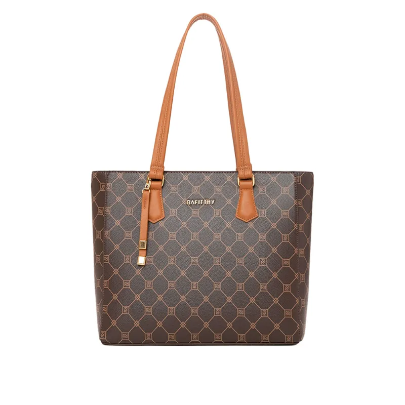 Bolsa Feminina Rafitthy Tiracolo Grande Monograma Marrom - U