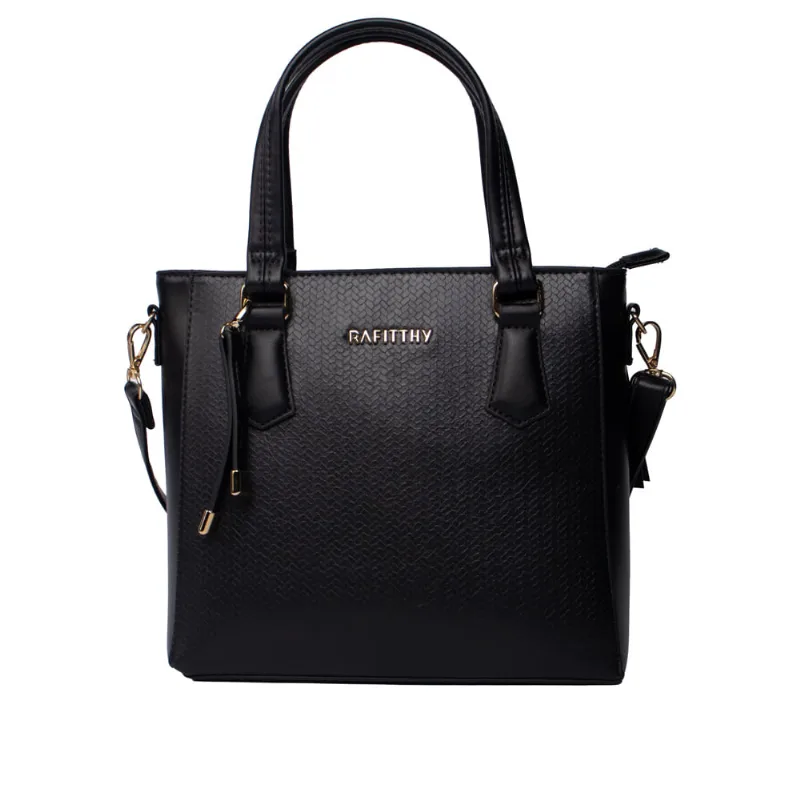 Bolsa Feminina Rafitthy Tote Média Adereço Alça Removível Preto - U