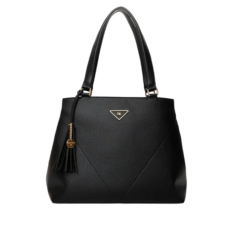 Bolsa Feminina Rafitthy Tote Grande Adereço/Pingente Preto - U