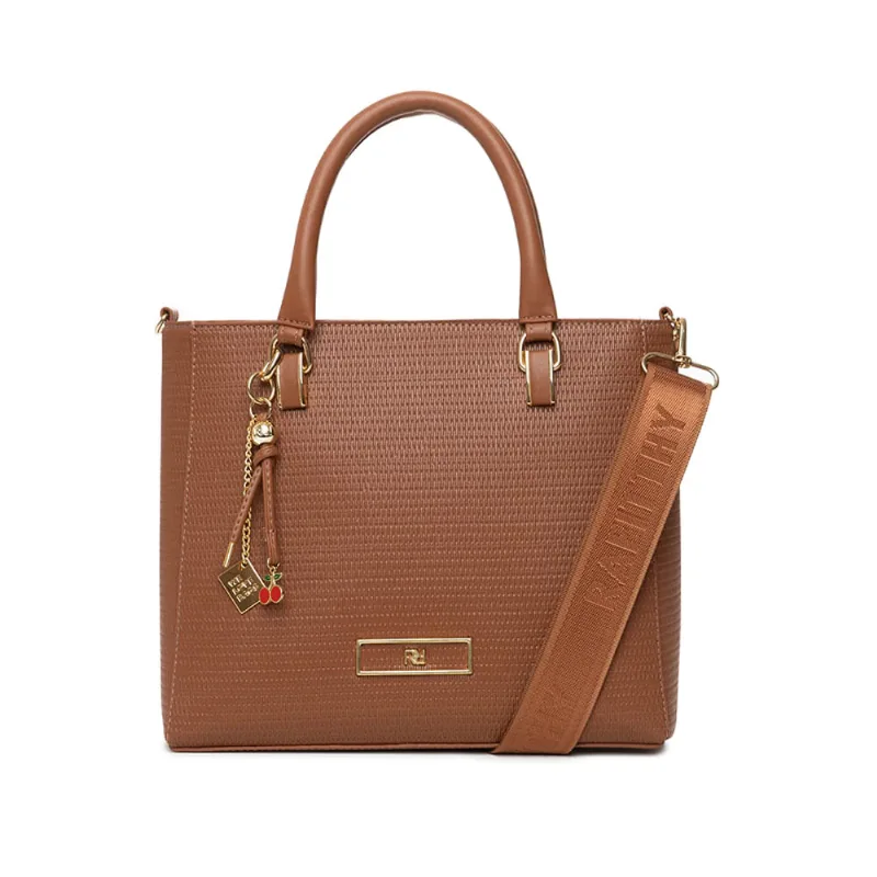 Bolsa Feminina Rafitthy Tote Texturizada Média Caramelo - U