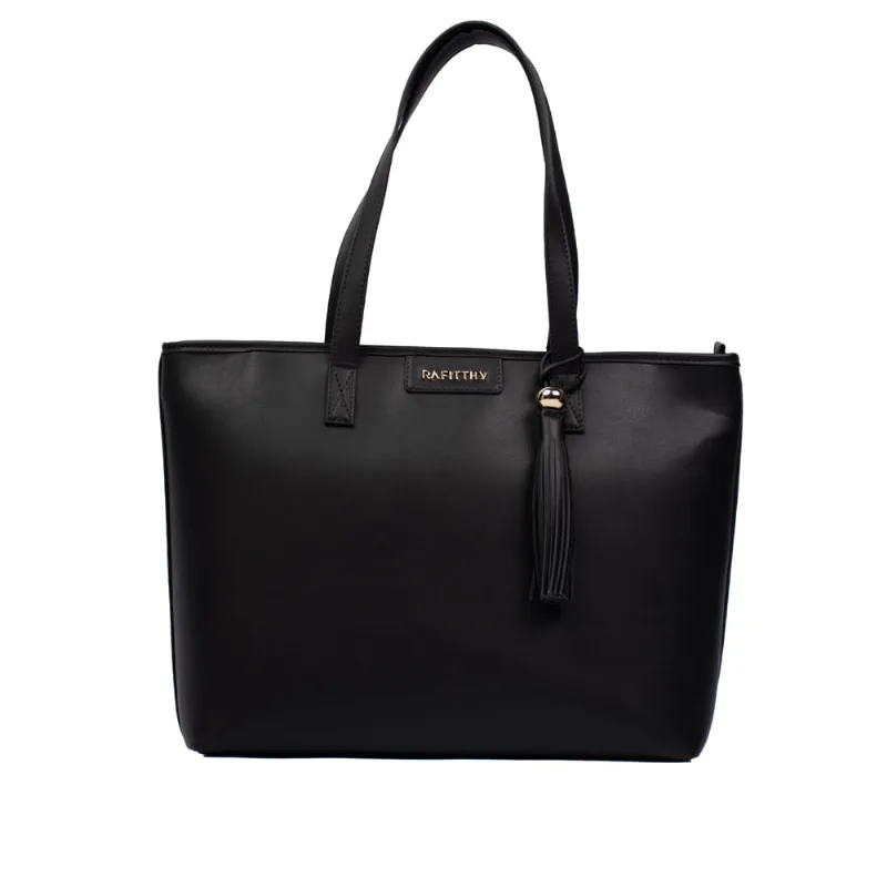 Bolsa Feminina Rafitthy Tiracolo Napa Grande Preta - U