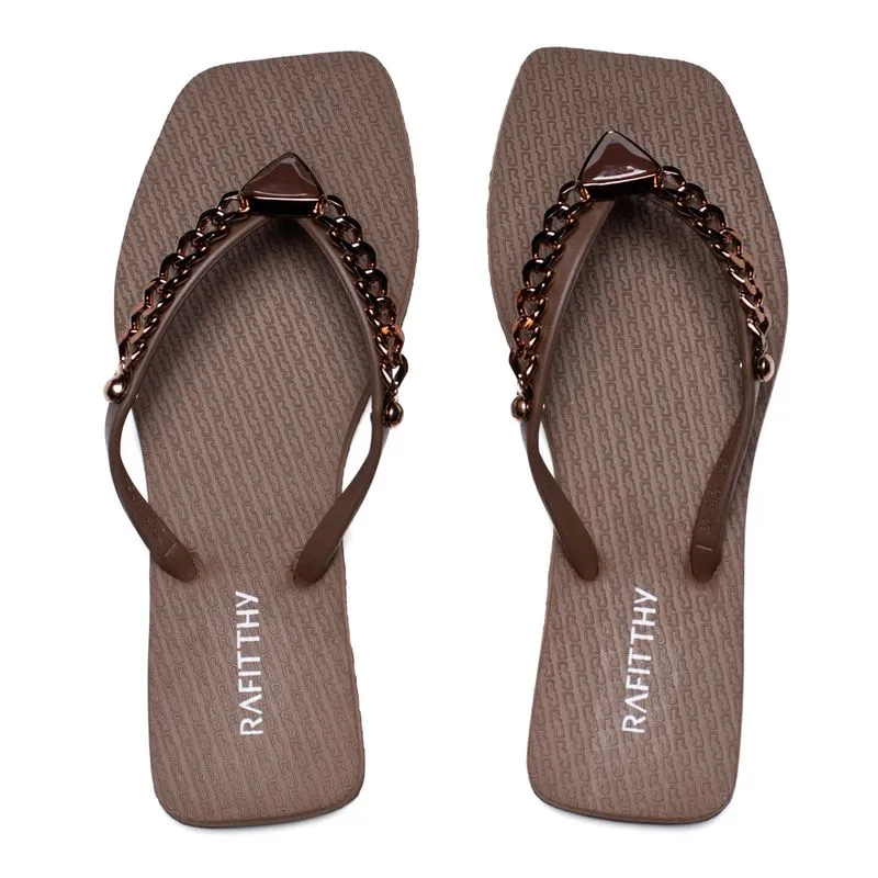Chinelo Feminino Rafitthy Charm Marrom - 34