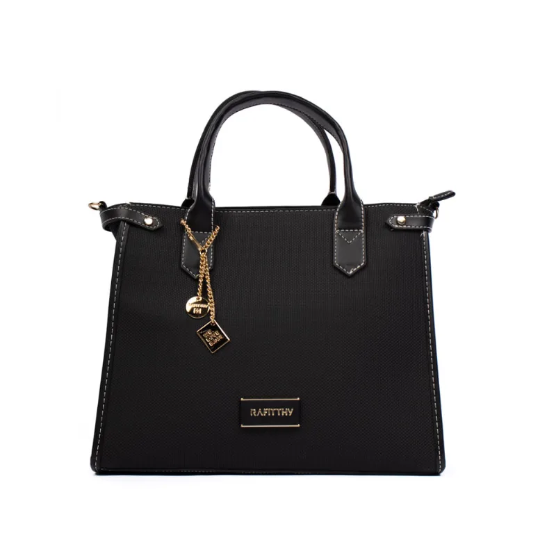 Bolsa Feminina Rafitthy Tote Napa Texturizada Média Preta - U