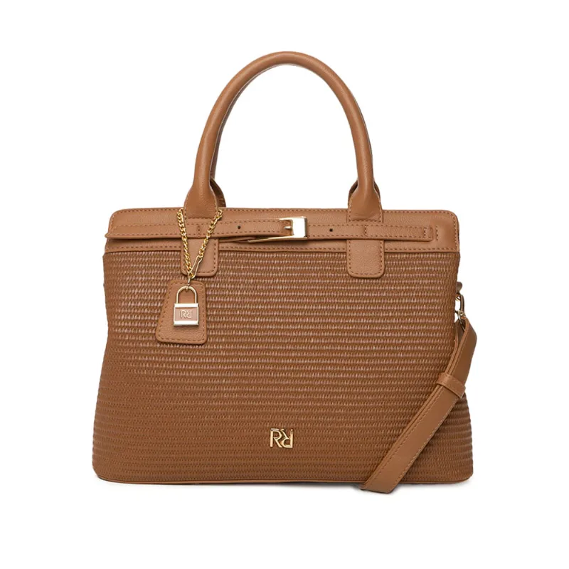 Bolsa Feminina Rafitthy Tote Texturizada Média Caramelo - U
