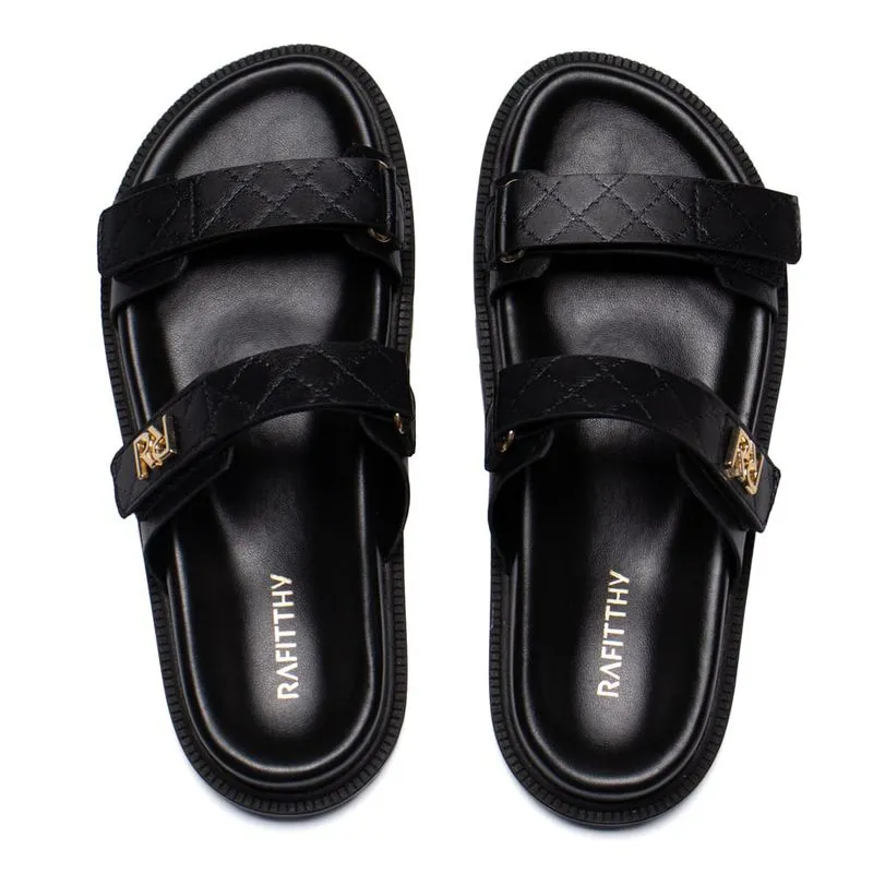 Chinelo Feminino Rafitthy Flatform Napa Burnished Preto - 37