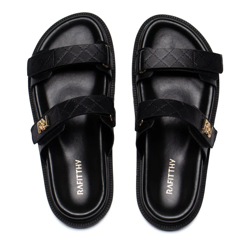 Chinelo Feminino Rafitthy Flatform Napa Burnished Preto - 39