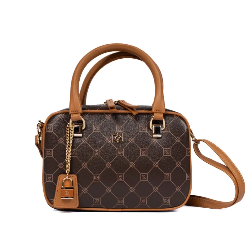 Bolsa Feminina Rafitthy Tote Monogramas Marrom/Caramelo - U