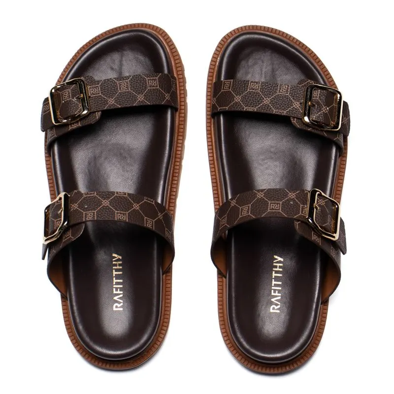 Chinelo Feminino Rafitthy Flatform Napa Burnished Marrom - 39