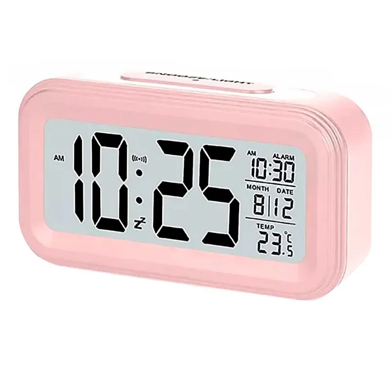Relógio de Mesa Digital 13,6x7,5cm em Plástico FWB-Rosa