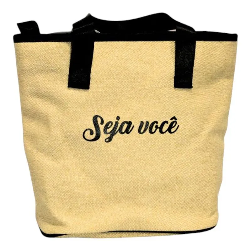 Bolsa FWB Seja Você 27x12x24cm 0671 Bege E Preto (MP)