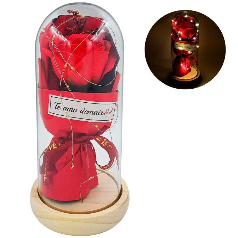 Luminária C/ Cúpula Flor 21x10,8cm em Plástico FWB-Vermelho