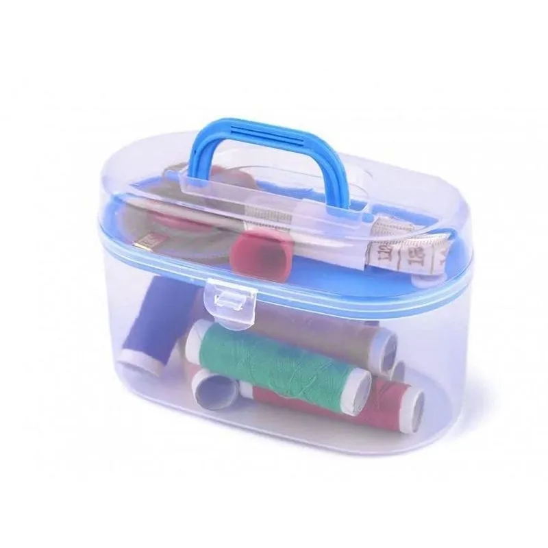 Kit De Costura 34 Peças Maleta Plástico Metal E Tecido Sortido Transparente FWB