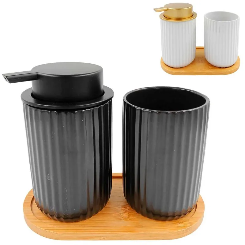 Kit Banheiro C/ Bandeja 3 Peças em Porcelana FWB-Cores Sortidas