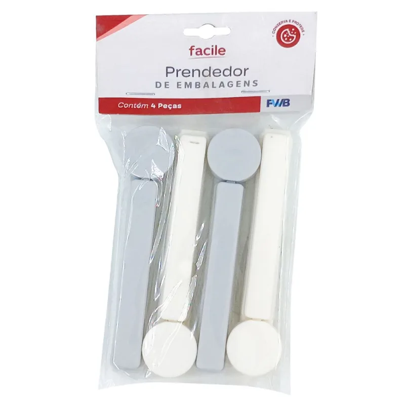 Jogo de Prendedor P/ Embalagens 4 Peças em Plástico FWB