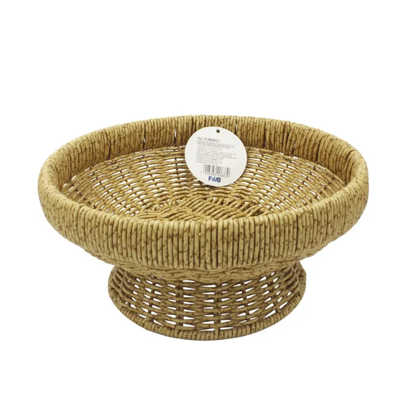 Fruteira Redonda Decorativa 25cm em Plástico FWB-Bege