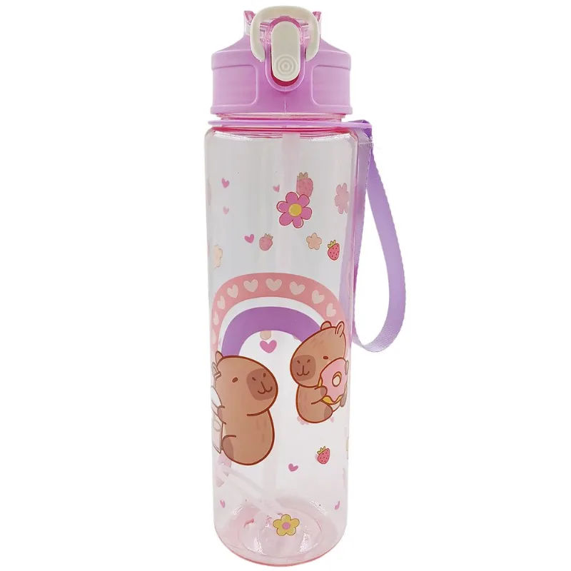 Garrafa Capivara C/Alça e Canudo 800ml em Plástico FWB-Modelo 1
